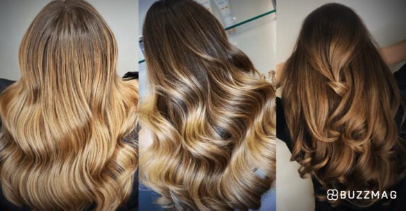 Karamell-Highlights Haar